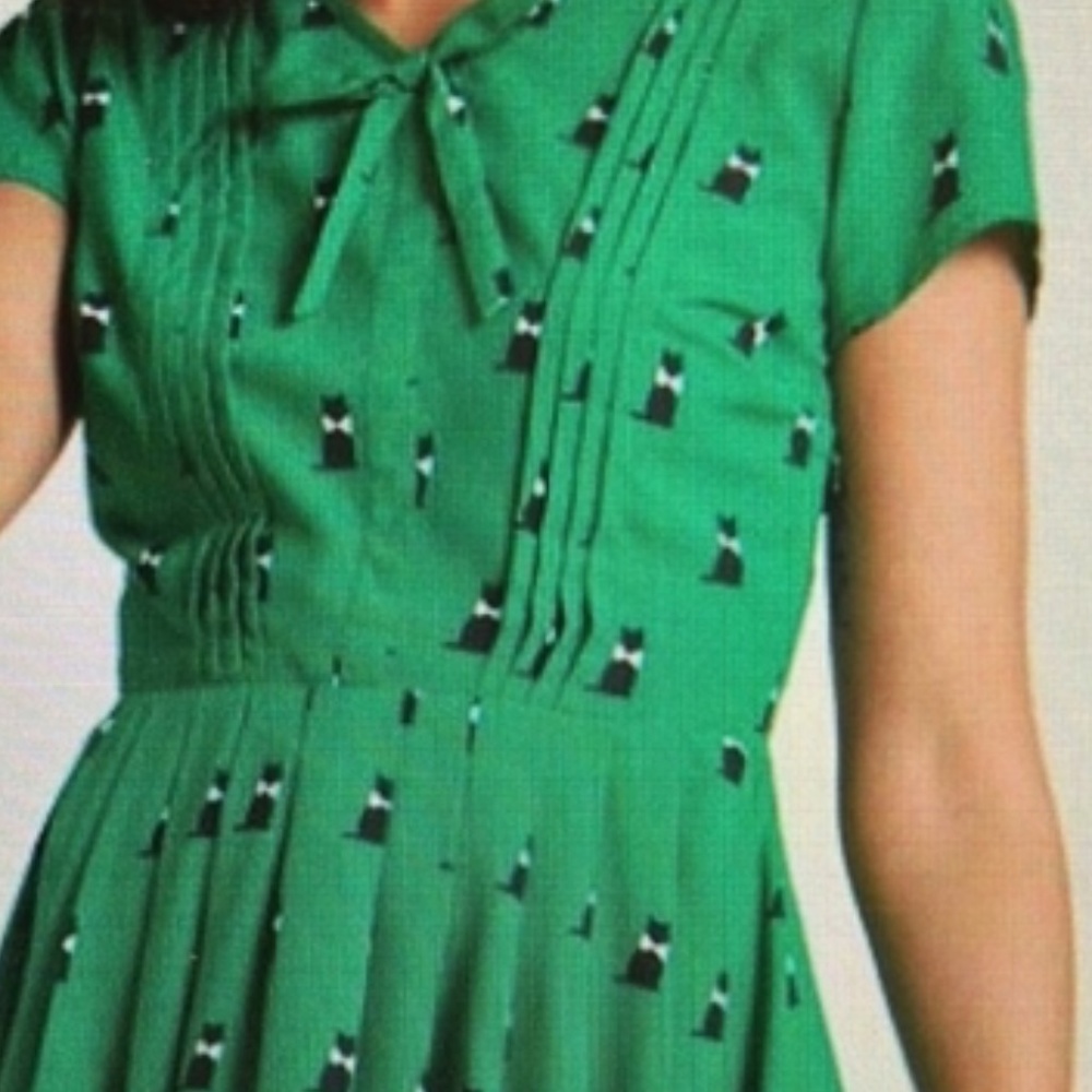 Modcloth "Exploratory Style" A-Line Dress in Cats 1x - Picture 5 of 5